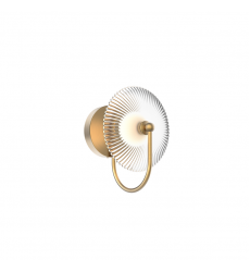 WV417801BGCR-UNV-Hera 9-in Brushed Gold/Clear Ribbed Glass LED Wall/Vanity WV417801BGCR-UNV-Hera 9-in Brushed Gold/Clear Ribbed Glass LED Wall/Vanity