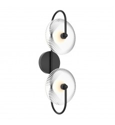 WV417802MBCR-Hera 26-in Matte Black/Clear Ribbed Glass LED Wall/Vanity WV417802MBCR-Hera 26-in Matte Black/Clear Ribbed Glass LED Wall/Vanity