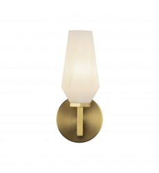  WV424110BGOP-Krysta 10-in Brushed Gold/Opal Glass 1 Light Wall Vanity