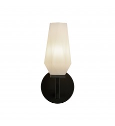  WV424110MBOP-Krysta 10-in Matte Black/Opal Glass 1 Light Wall Vanity