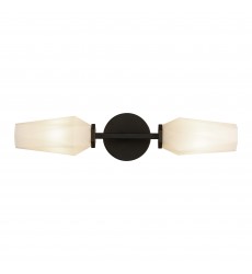  WV424720MBOP-Krysta 20-in Matte Black/Opal Glass 2 Lights Wall Vanity
