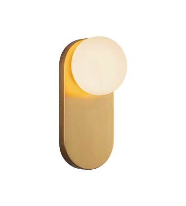 WV425112BGOP-Ariel 12-in Brushed Gold/Opal Glass Socket Wall/Vanity Light
