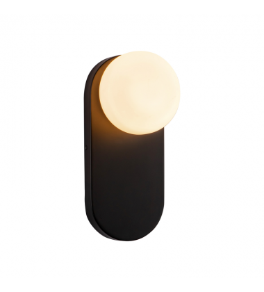 WV425112MBOP-Ariel 12-in Matte Black/Opal Glass Socket Wall/Vanity Light