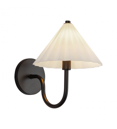 WV451808MBOP-Serena 8-in Matte Black/Opal Glass Socket Wall/Vanity Light