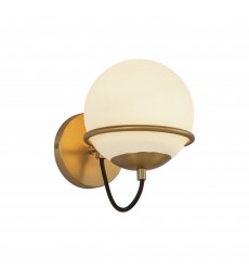  WV458107AGOP-Alba 7-in Aged Brass/Opal Glass 1 Light Wall Vanity