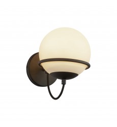  WV458107MBOP-Alba 7-in Matte Black/Opal Glass 1 Light Wall Vanity