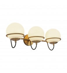  WV458324AGOP-Alba 24-in Aged Brass/Opal Glass 3 Lights Wall Vanity