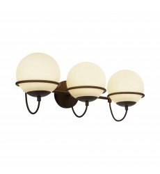  WV458324MBOP-Alba 24-in Matte Black/Opal Glass 3 Lights Wall Vanity