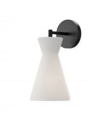  WV473706MBOP-Betty 6-in Matte Black/Opal Glass 1 Light Wall/Vanity