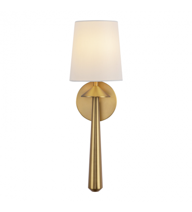 WV497106BGWL-Bridgette 16-in Brushed Gold/White Linen Socket Wall/Vanity Light WV497106BGWL-Bridgette 16-in Brushed Gold/White Linen Socket Wall/Vanity Light