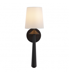 WV497106MBWL-Bridgette 16-in Matte Black/White Linen Socket Wall/Vanity Light WV497106MBWL-Bridgette 16-in Matte Black/White Linen Socket Wall/Vanity Light