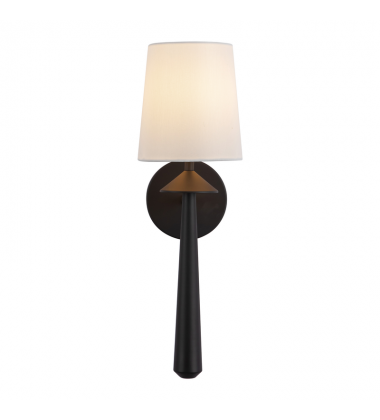 WV497106MBWL-Bridgette 16-in Matte Black/White Linen Socket Wall/Vanity Light WV497106MBWL-Bridgette 16-in Matte Black/White Linen Socket Wall/Vanity Light