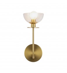  WV515205BGCL-Sylvia 5-in Brushed Gold/Clear Glass 1 Light Wall Vanity