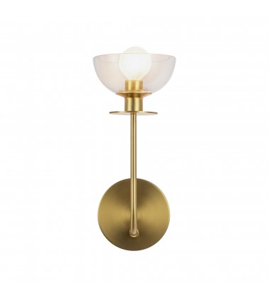 WV515205BGCL-Sylvia 5-in Brushed Gold/Clear Glass 1 Light Wall Vanity WV515205BGCL-Sylvia 5-in Brushed Gold/Clear Glass 1 Light Wall Vanity