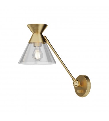  WV521008BGCL-Mauer 8-in Brushed Gold/Clear Glass 1 Light Wall/Vanity