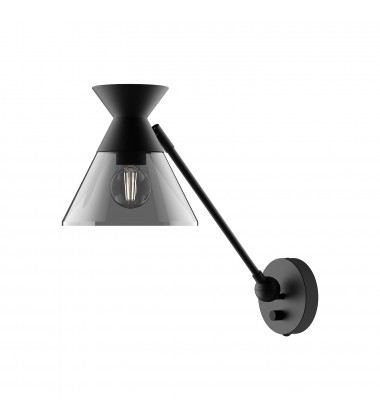  WV521008MBSM-Mauer 8-in Matte Black/Smoked 1 Light Wall/Vanity