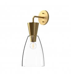  WV534007BGCL-Arlo 7-in Brushed Gold/Clear Glass 1 Light Wall/Vanity