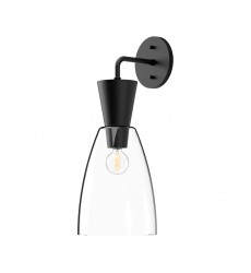  WV534007MBCL-Arlo 7-in Clear Glass/Matte Black 1 Light Wall/Vanity