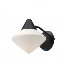  WV537508MBOP-Nora 8-in Matte Black/Opal Matte Glass 1 Light Wall/Vanity