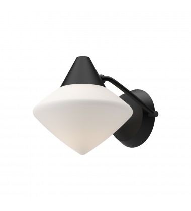  WV537508MBOP-Nora 8-in Matte Black/Opal Matte Glass 1 Light Wall/Vanity