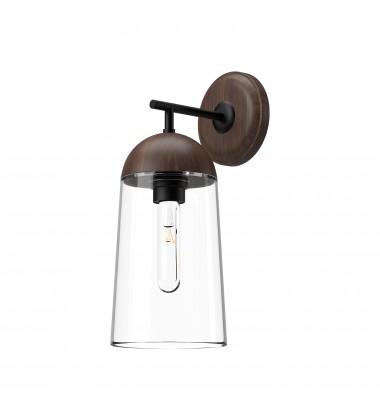  WV542007MBWT-Emil 7-in Matte Black/Walnut 1 Light Wall/Vanity