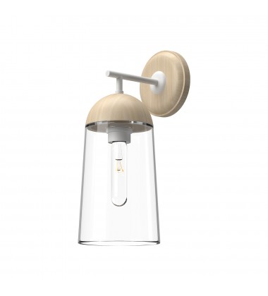  WV542007WHWK-Emil 7-in White/White Oak 1 Light Wall/Vanity
