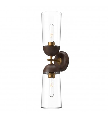 WV542226AGWT-Emil 5-in Aged Gold/Walnut 2 Lights Wall/Vanity