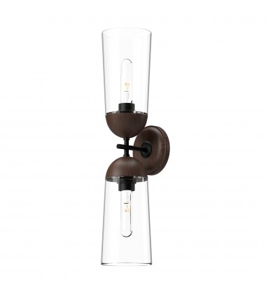  WV542226MBWT-Emil 5-in Matte Black/Walnut 2 Lights Wall/Vanity