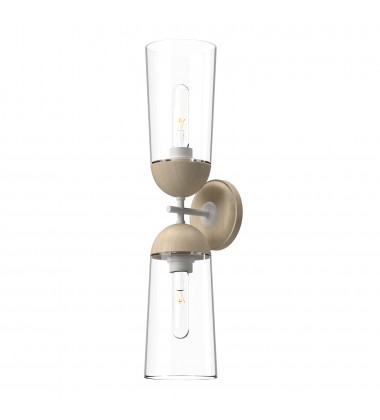  WV542226WHWK-Emil 5-in White/White Oak 2 Lights Wall/Vanity