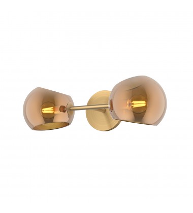  WV548217BGCP-Willow 17-in Brushed Gold/Copper Glass 2 Lights Wall/Vanity