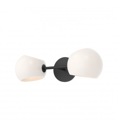  WV548217MBOP-Willow 17-in Matte Black/Opal Matte Glass 2 Lights Wall/Vanity