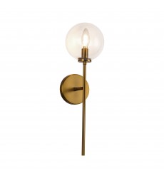  WV549101AGCL-Cassia 1 Head Aged Brass/Clear Glass 1 Light Wall Vanity