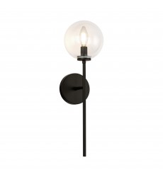  WV549101MBCL-Cassia 1 Head Matte Black/Clear Glass 1 Light Wall Vanity