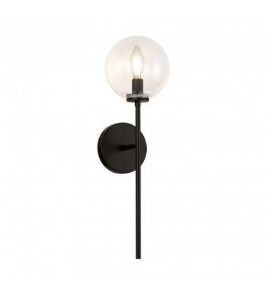  WV549101MBCL-Cassia 1 Head Matte Black/Clear Glass 1 Light Wall Vanity