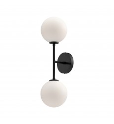  WV549220MBOP-Cassia 6-in Matte Black/Opal Matte Glass 2 Lights Wall/Vanity