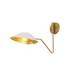  WV550006WHAG-Oscar 6-in Aged Gold/White 1 Light Wall/Vanity