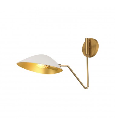  WV550006WHAG-Oscar 6-in Aged Gold/White 1 Light Wall/Vanity