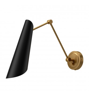  WV572325MBAG-Gabriel 4-in Aged Gold/Matte Black 1 Light Wall/Vanity