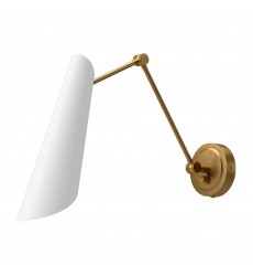  WV572325WHAG-Gabriel 4-in Aged Gold/White 1 Light Wall/Vanity