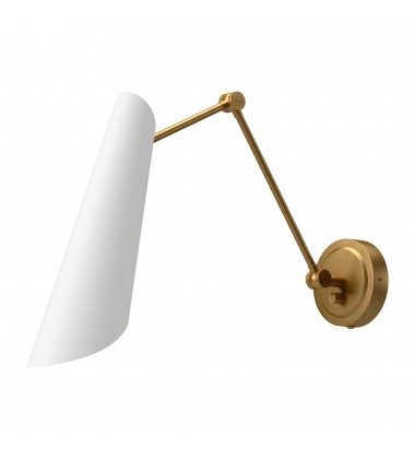  WV572325WHAG-Gabriel 4-in Aged Gold/White 1 Light Wall/Vanity