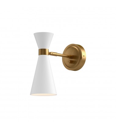  WV574404WHAG-Blake 4-in Aged Gold/White 1 Light Wall/Vanity