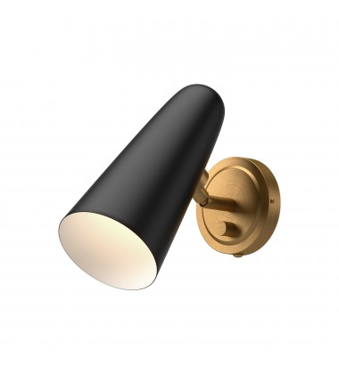  WV578805MBAG-Daniel 5-in Aged Gold/Matte Black 1 Light Wall/Vanity