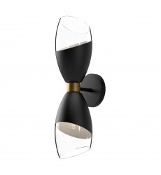 WV587224MBCL-Capri 5-in Clear Glass/Matte Black 2 Lights Wall/Vanity  WV587224MBCL-Capri 5-in Clear Glass/Matte Black 2 Lights Wall/Vanity