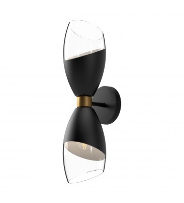 WV587224MBCL-Capri 5-in Clear Glass/Matte Black 2 Lights Wall/Vanity  WV587224MBCL-Capri 5-in Clear Glass/Matte Black 2 Lights Wall/Vanity