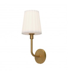  WV628107AGOP-Plisse 7-in Aged Gold/Opal Matte Glass 1 Light Wall/Vanity