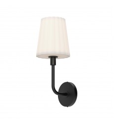 WV628107MBOP-Plisse 7-in Matte Black/Opal Matte Glass 1 Light Wall/Vanity