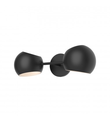  WV648217MB-Willow 17-in Matte Black 2 Lights Wall/Vanity