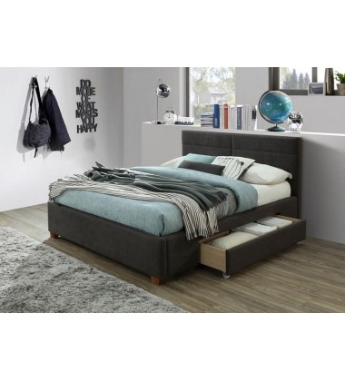  Emilio-60'' Platform Bed-Charcoal (101-633Q-CH) - Worldwide HomeFurnishings