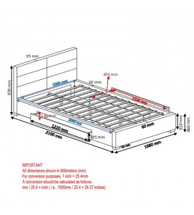  Emilio-60'' Platform Bed-Charcoal (101-633Q-CH) - Worldwide HomeFurnishings