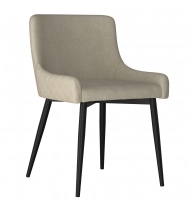  Bianca-Side Chair-Beige/Black Leg (202-086BG/BK) Side Chair - Worldwide HomeFurnishings
